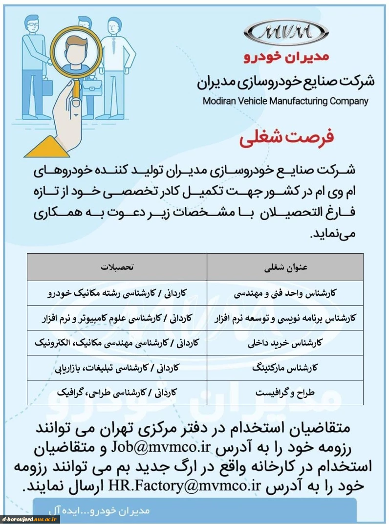 فرصت شغلی مدیران خودرو 2