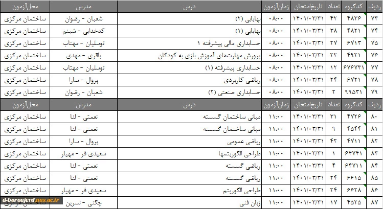 اطلاعیه آموزشی 11
