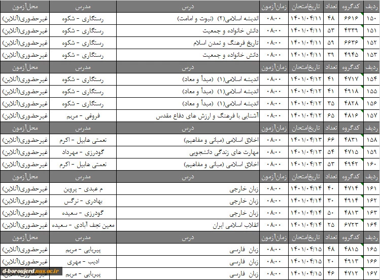 اطلاعیه آموزشی 18