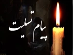 همکار گرامی آقای ژونی
مصیبت وارده را از صمیم قلب تسلیت عرض می نمائیم .
خداوند متعال روح پاکش را با مولایش علی ( ع ) محشور نماید.
و به بازماندگان صبر جزیل عنایت فرماید . 2